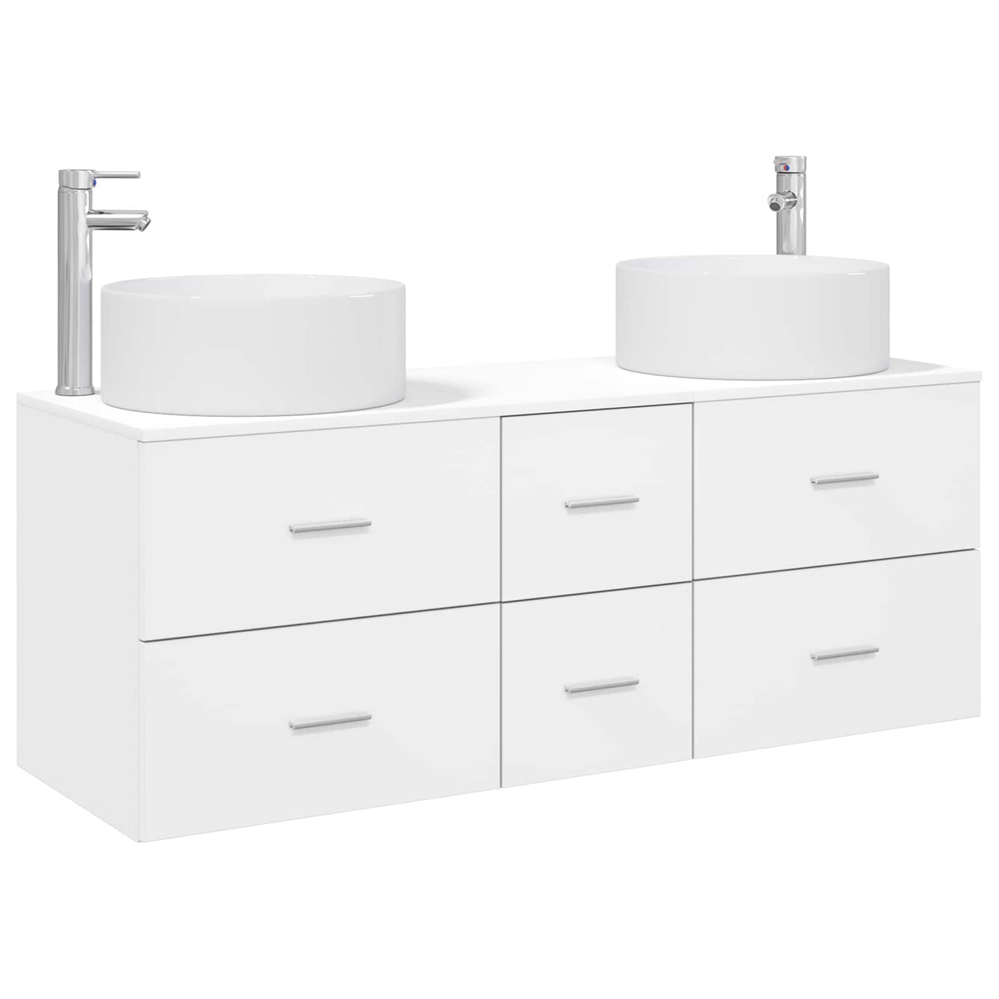 Badkamermeubelset 3 st Wit 49,5 x 44,5 x 65,5 cm Bewerkt hout