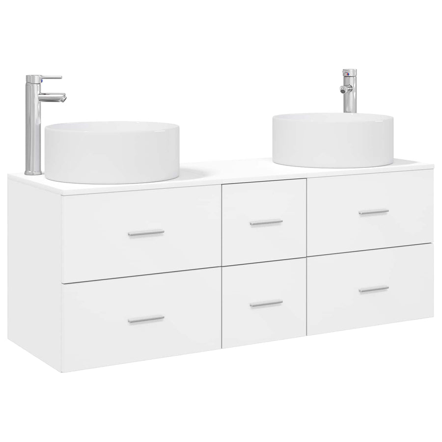 Badkamermeubelset 3 st Wit 49,5 x 44,5 x 65,5 cm Bewerkt hout