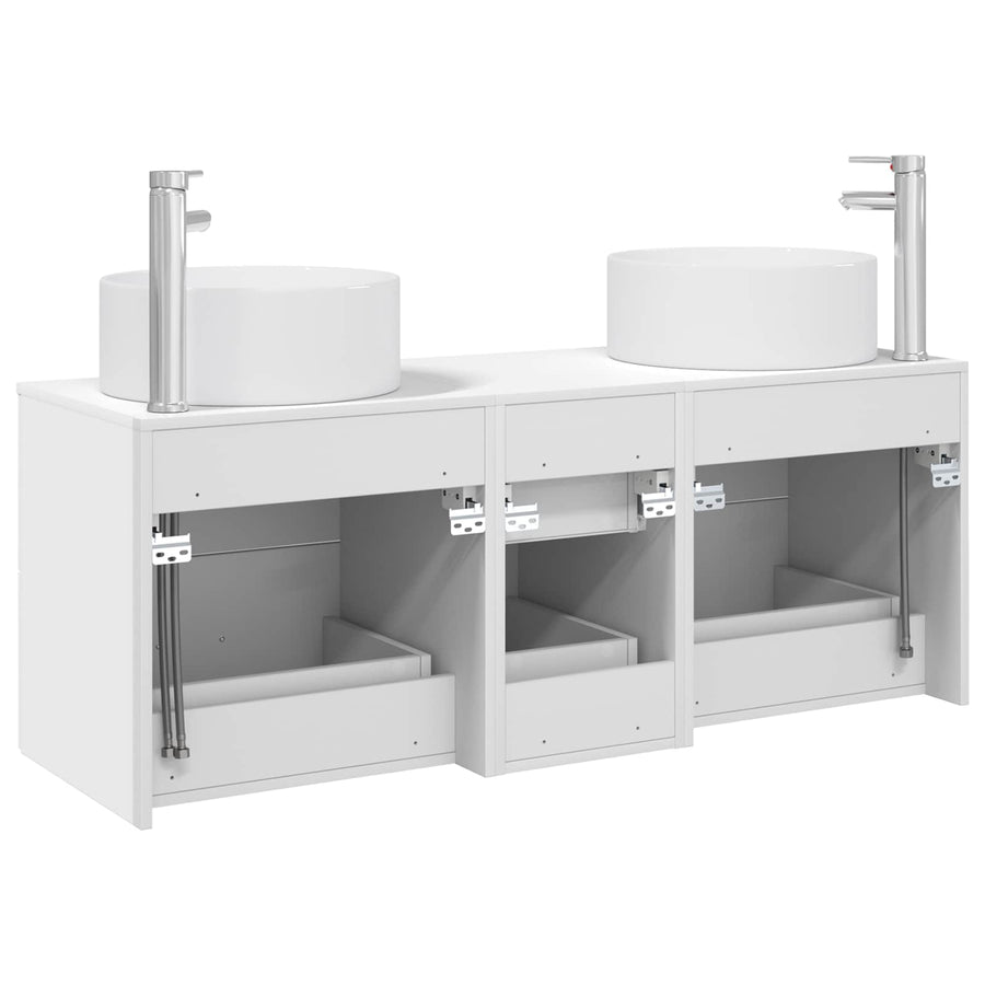 Badkamermeubelset 3 st Wit 49,5 x 44,5 x 65,5 cm Bewerkt hout
