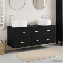 Badkamermeubelset 3 st Zwart 49,5 x 44,5 x 65,5 cm Bewerkt hout