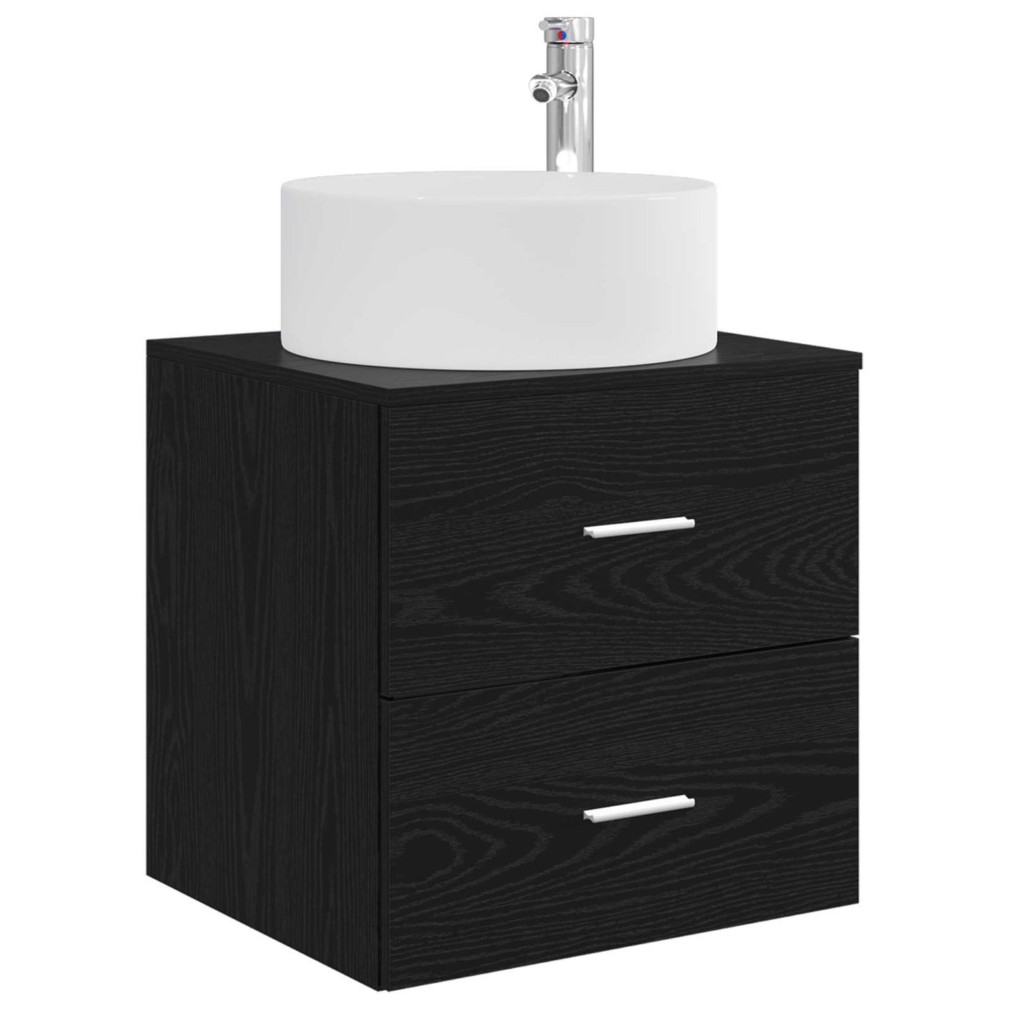 Badkamermeubelset 3 st Zwart 49,5 x 44,5 x 65,5 cm Bewerkt hout