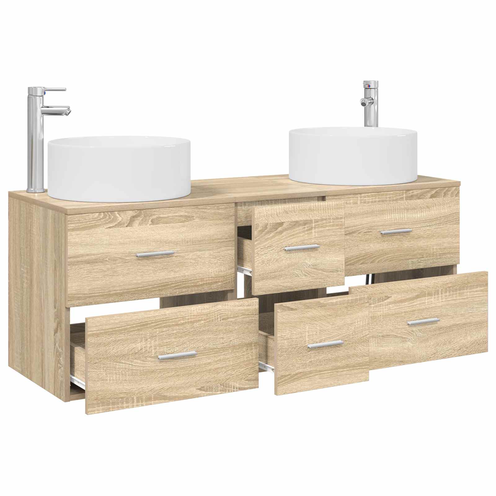 Badkamermeubelset 3 st Sonoma Eiken 49,5 x 44,5 x 65,5 cm