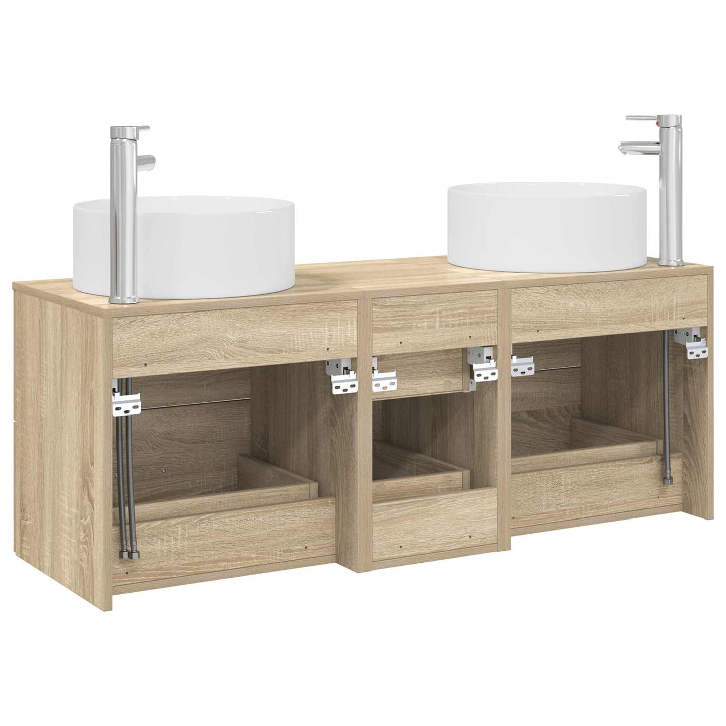 Badkamermeubelset 3 st Sonoma Eiken 49,5 x 44,5 x 65,5 cm