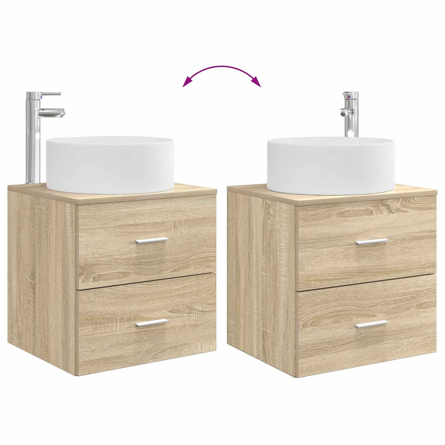 Badkamermeubelset 3 st Sonoma Eiken 49,5 x 44,5 x 65,5 cm