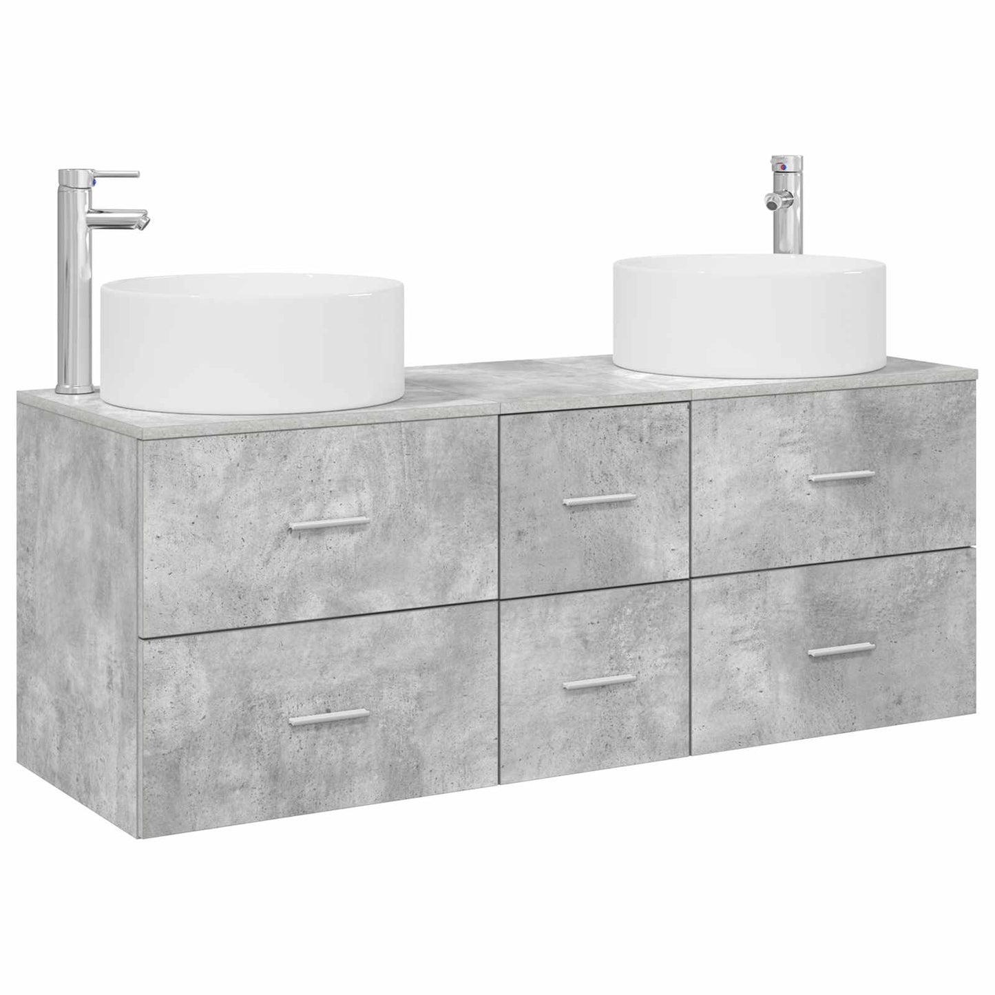 Badkamermeubelset 3 st Betongrijs 49,5 x 44,5 x 65,5 cm