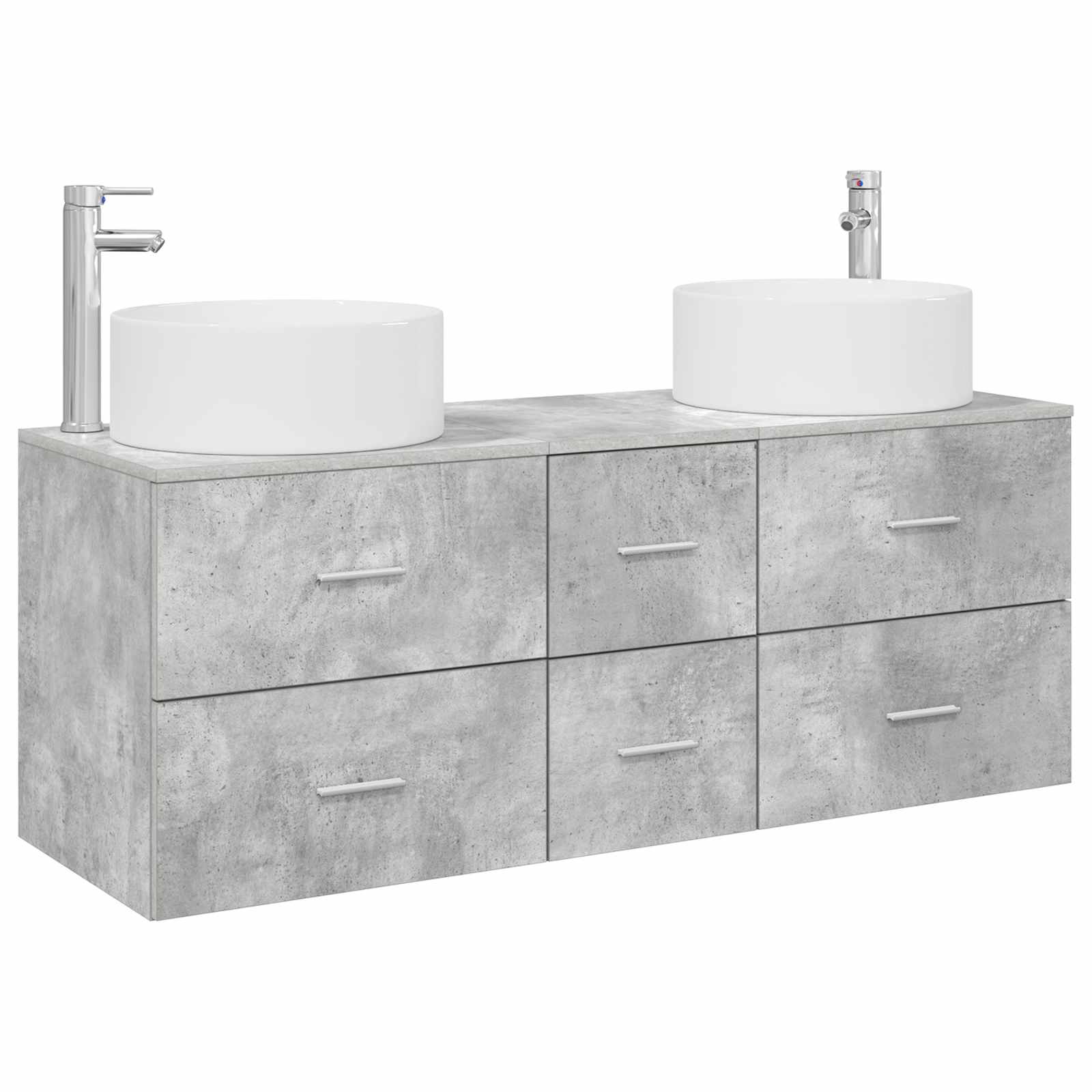 Badkamermeubelset 3 st Betongrijs 49,5 x 44,5 x 65,5 cm