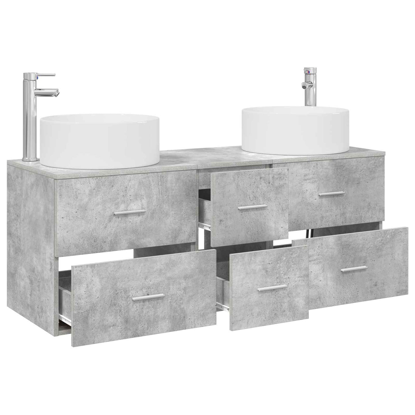Badkamermeubelset 3 st Betongrijs 49,5 x 44,5 x 65,5 cm