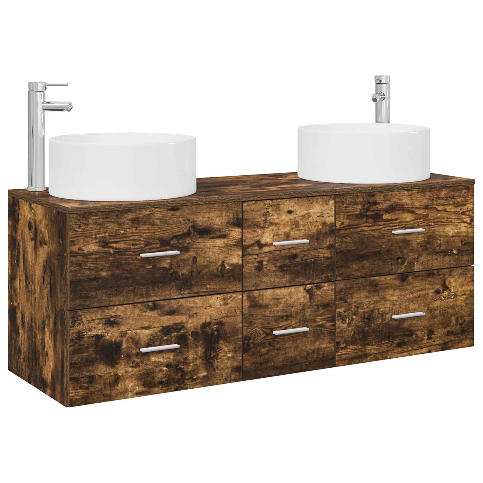 Badkamermeubelset 3 st Gerookt eiken 49,5 x 44,5 x 65,5 cm