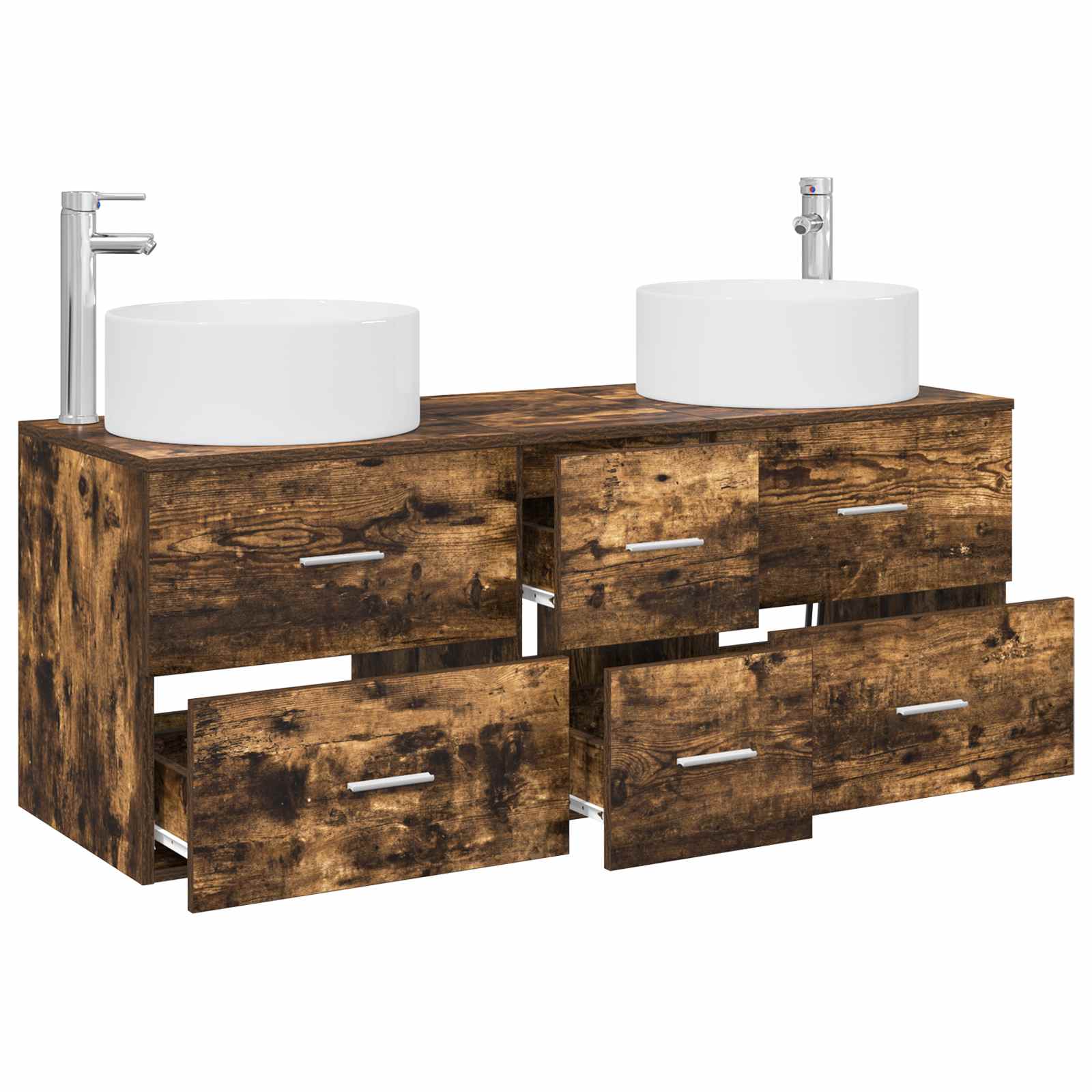Badkamermeubelset 3 st Gerookt eiken 49,5 x 44,5 x 65,5 cm
