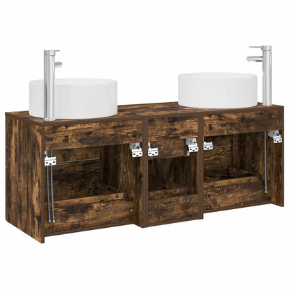 Badkamermeubelset 3 st Gerookt eiken 49,5 x 44,5 x 65,5 cm