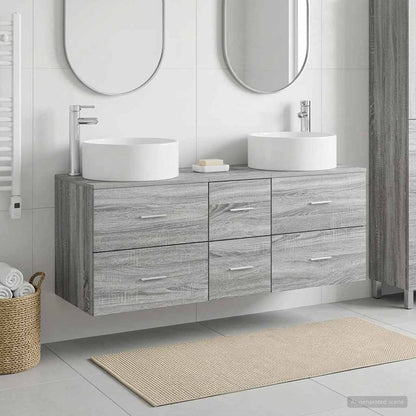 Badkamermeubelset 3 st Grijs Sonoma 49,5 x 44,5 x 65,5 cm