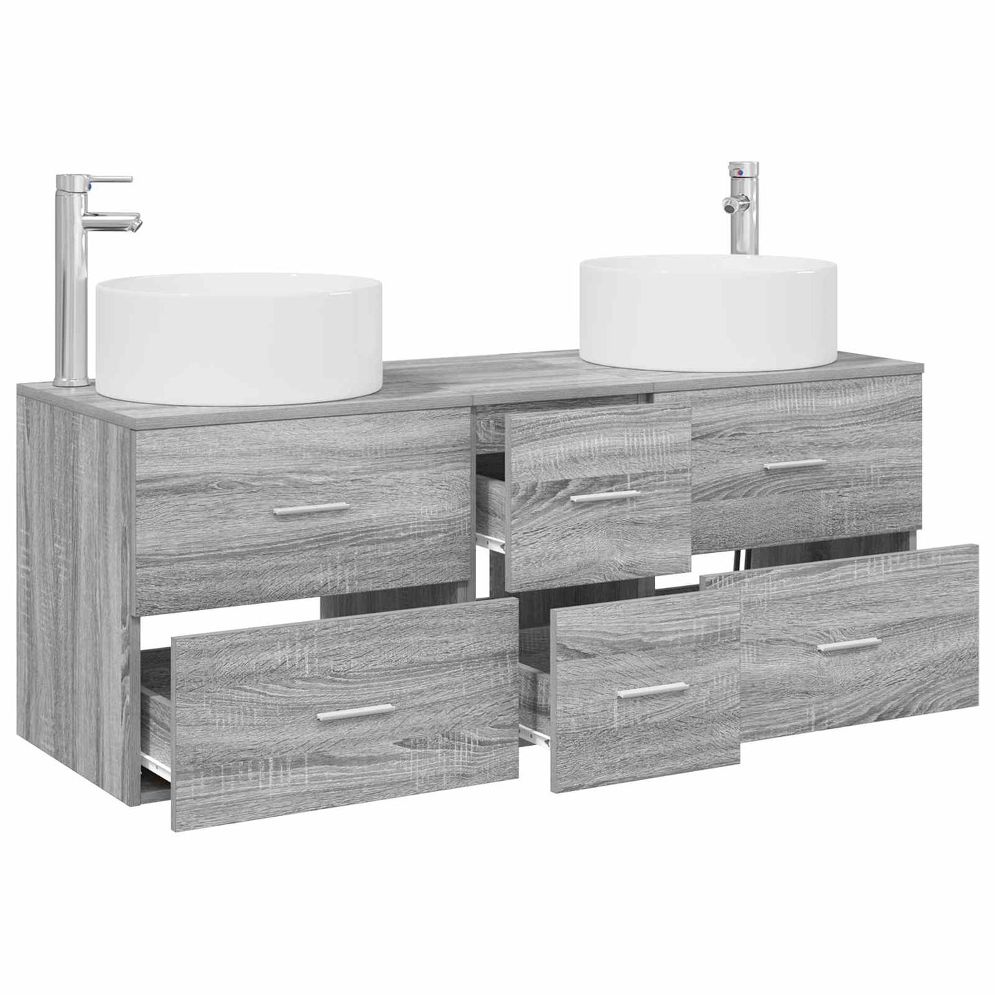 Badkamermeubelset 3 st Grijs Sonoma 49,5 x 44,5 x 65,5 cm