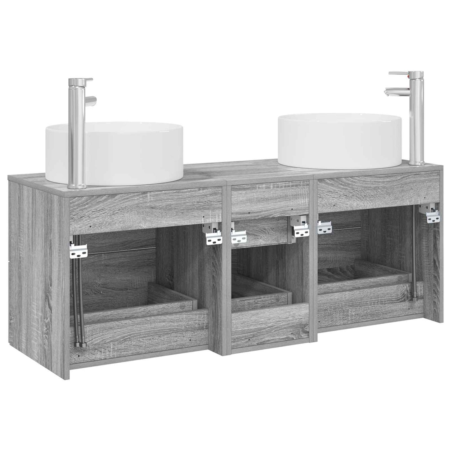 Badkamermeubelset 3 st Grijs Sonoma 49,5 x 44,5 x 65,5 cm