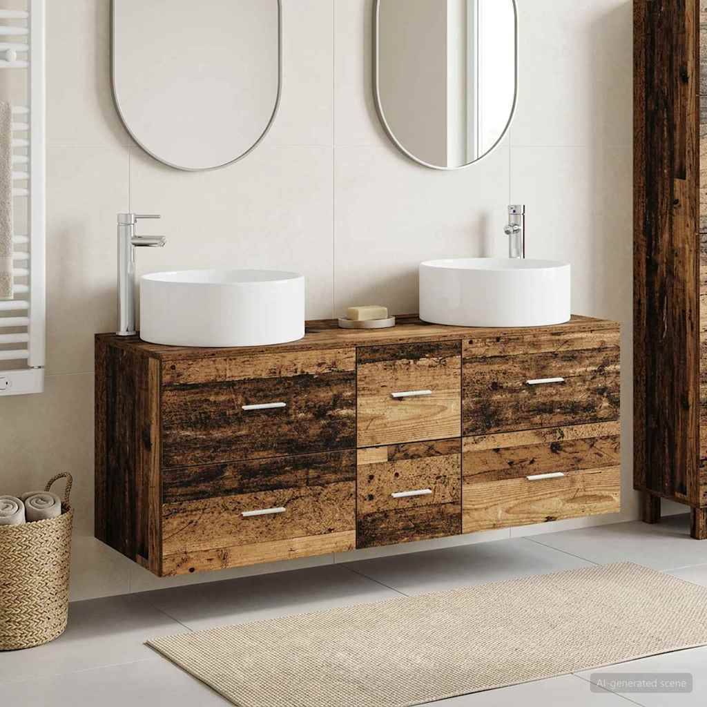 Badkamermeubelset 3 st Oud hout 49,5 x 44,5 x 65,5 cm