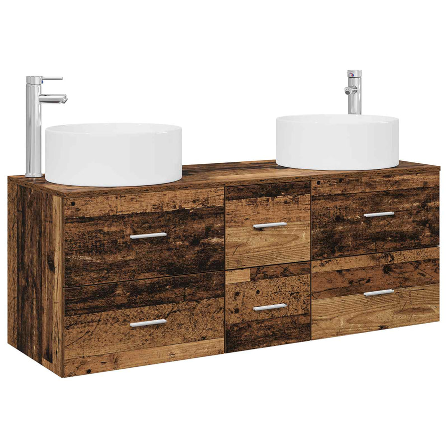 Badkamermeubelset 3 st Oud hout 49,5 x 44,5 x 65,5 cm