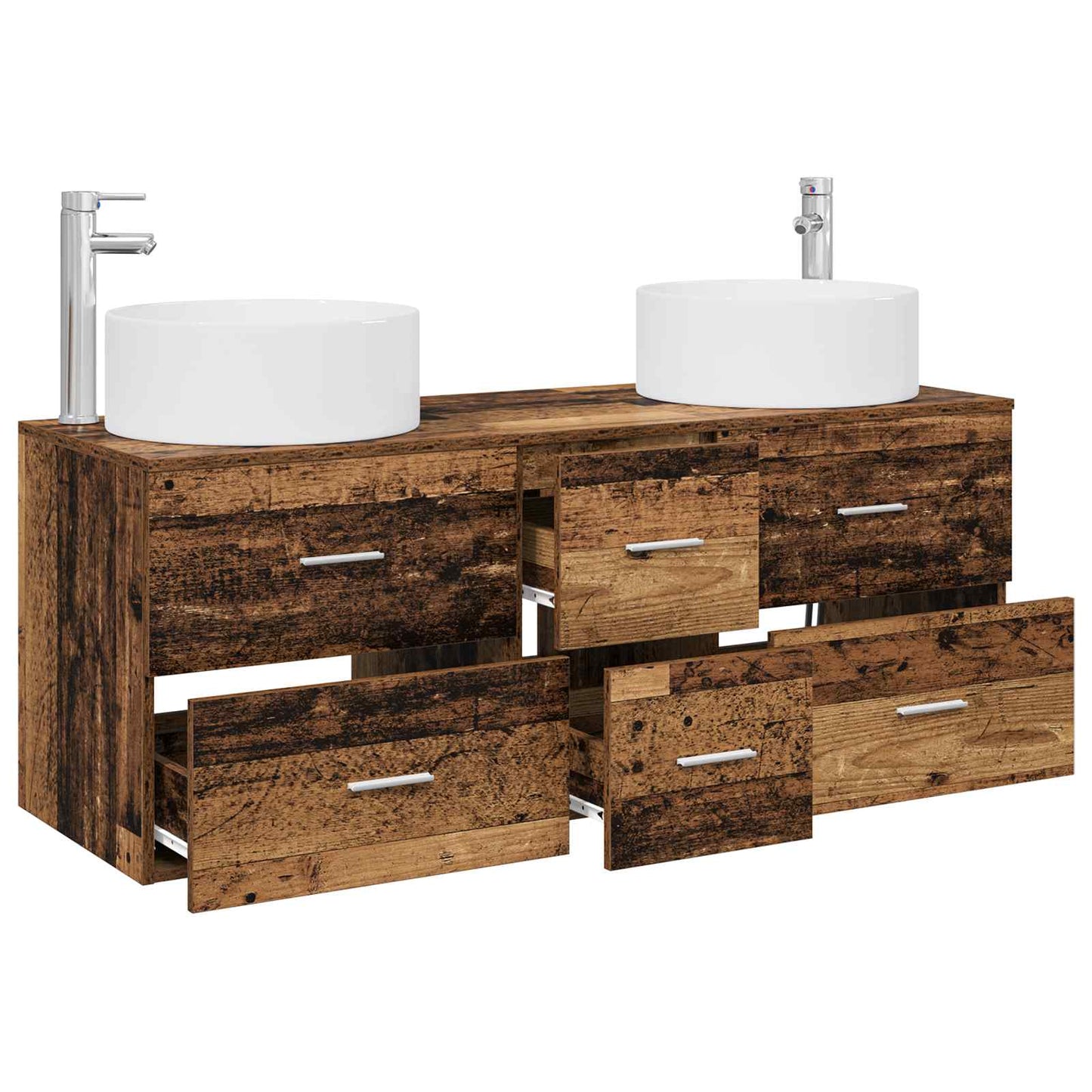 Badkamermeubelset 3 st Oud hout 49,5 x 44,5 x 65,5 cm