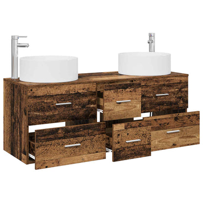 Badkamermeubelset 3 st Oud hout 49,5 x 44,5 x 65,5 cm