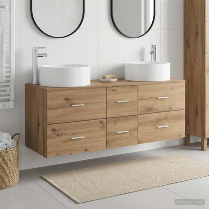 Badkamermeubelset 3 st Artisanaal eiken 49,5 x 44,5 x 65,5 cm