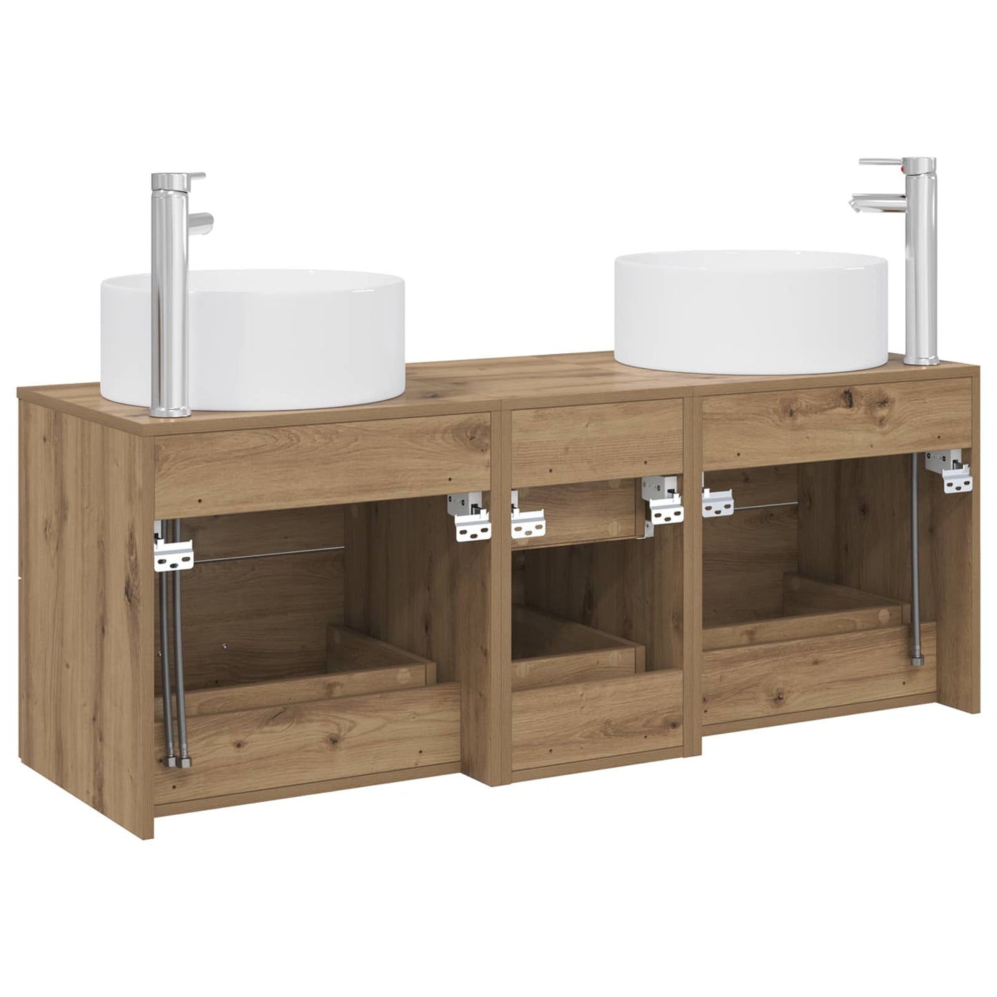 Badkamermeubelset 3 st Artisanaal eiken 49,5 x 44,5 x 65,5 cm
