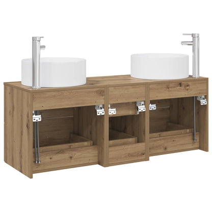 Badkamermeubelset 3 st Artisanaal eiken 49,5 x 44,5 x 65,5 cm