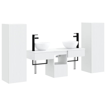 Badkamermeubelset 5 st Wit 33 x 34,5 x 100 cm Bewerkt hout