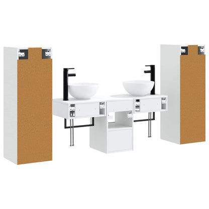 Badkamermeubelset 5 st Wit 33 x 34,5 x 100 cm Bewerkt hout