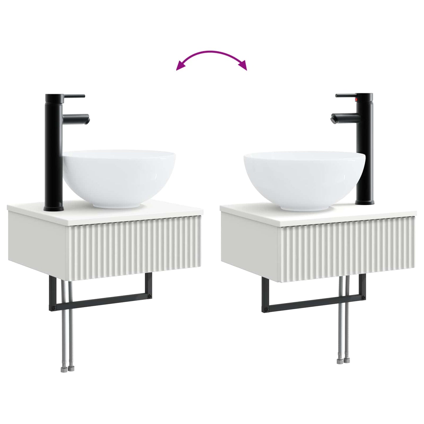 Badkamermeubelset 5 st Wit 33 x 34,5 x 100 cm Bewerkt hout
