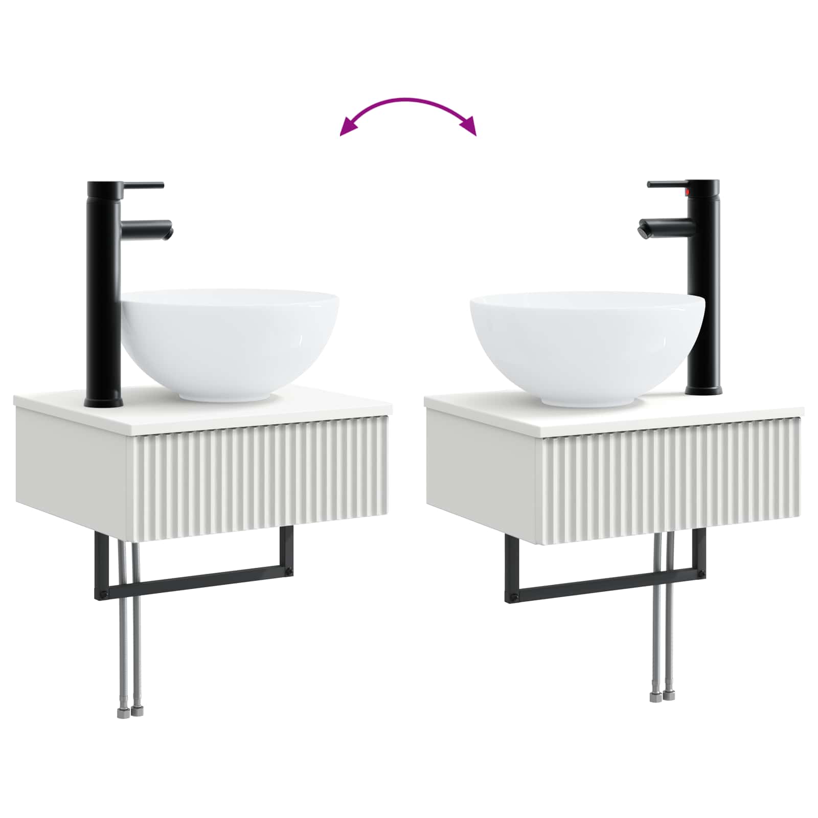 Badkamermeubelset 5 st Wit 33 x 34,5 x 100 cm Bewerkt hout