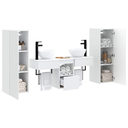 Badkamermeubelset 5 st Wit 33 x 34,5 x 100 cm Bewerkt hout
