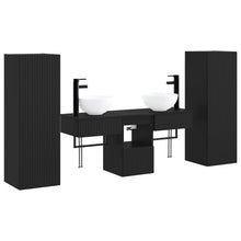 Badkamermeubelset 5 st Zwart 33 x 34,5 x 100 cm Bewerkt hout
