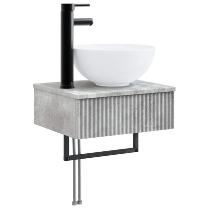 Badkamermeubelset 5 st Betongrijs 33 x 34,5 x 100 cm