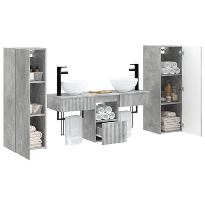 Badkamermeubelset 5 st Betongrijs 33 x 34,5 x 100 cm