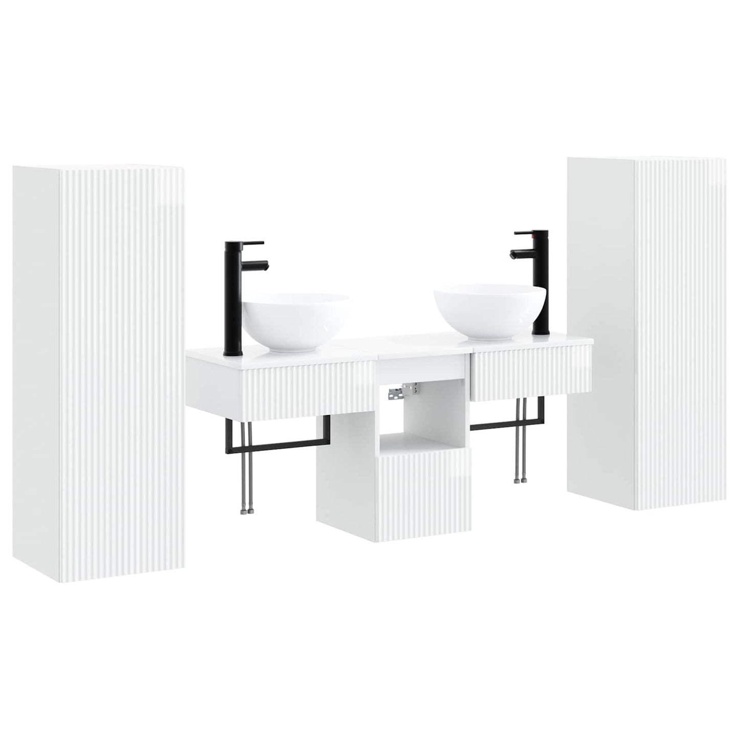 Badkamermeubelset 5 st Hoogglans Wit 33 x 34,5 x 100 cm
