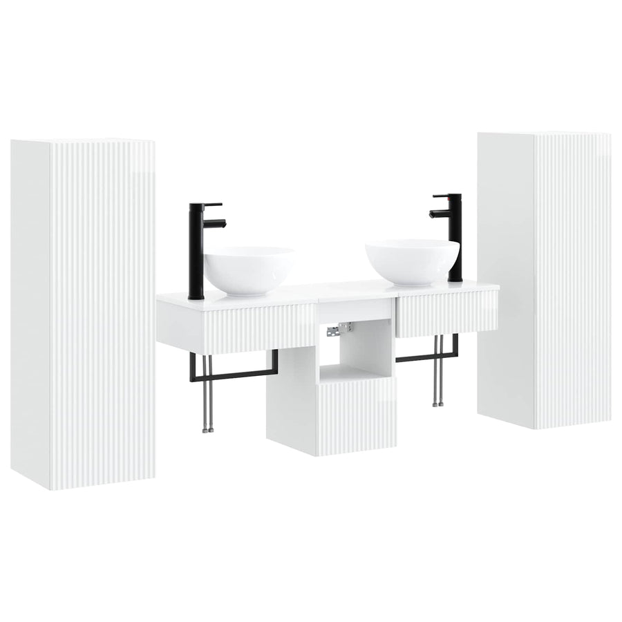 Badkamermeubelset 5 st Hoogglans Wit 33 x 34,5 x 100 cm
