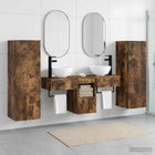 Badkamermeubelset 5 st Gerookt eiken 33 x 34,5 x 100 cm