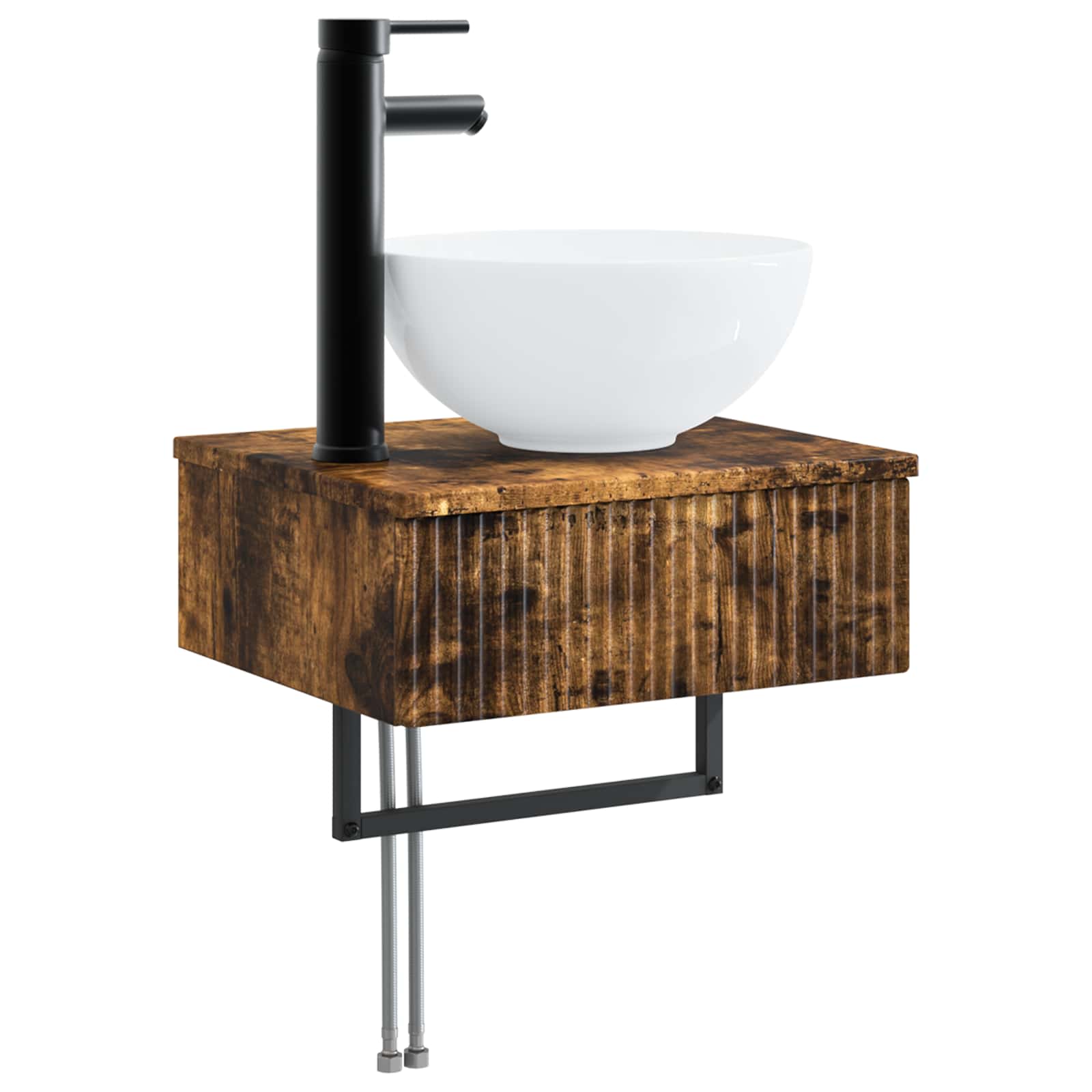 Badkamermeubelset 5 st Gerookt eiken 33 x 34,5 x 100 cm