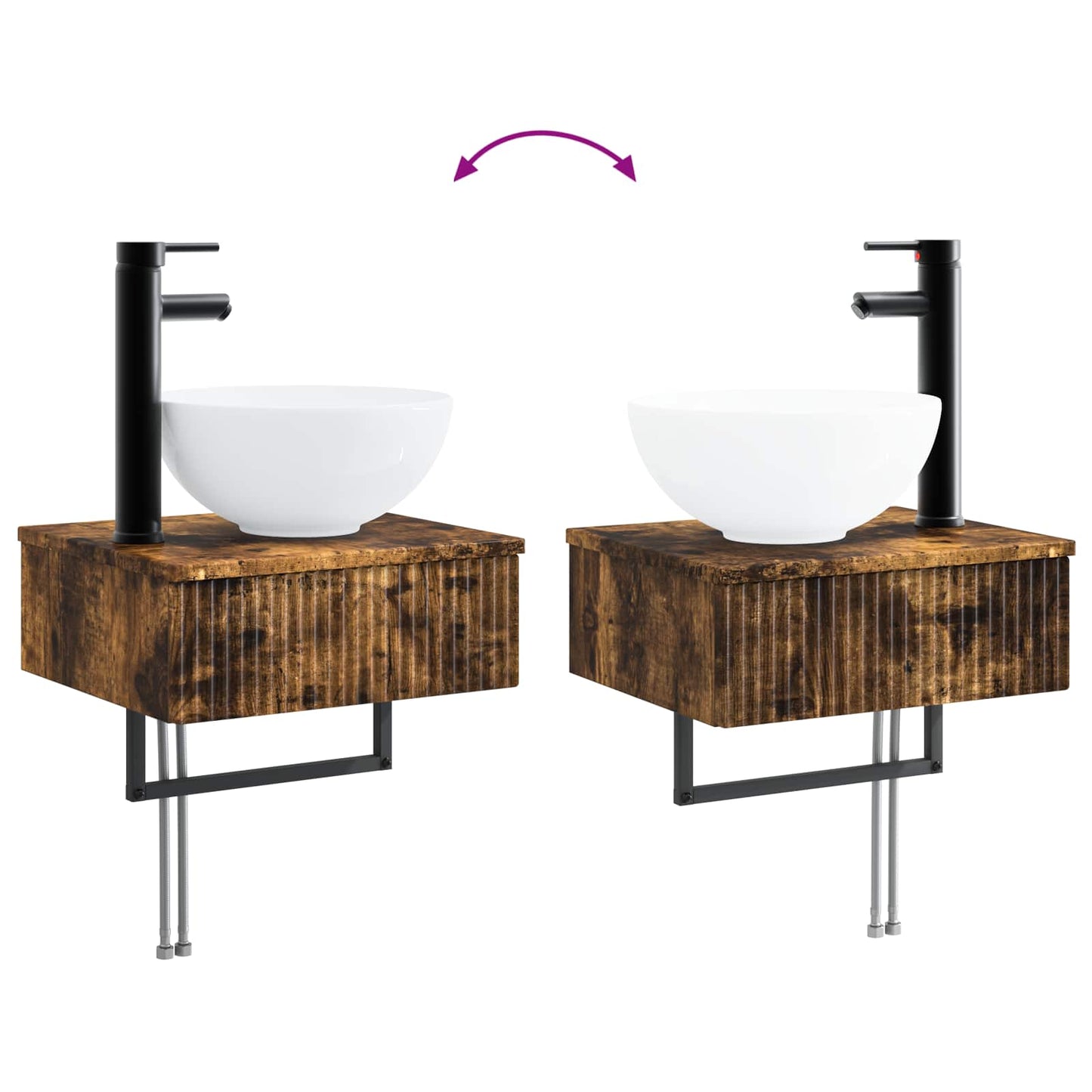 Badkamermeubelset 5 st Gerookt eiken 33 x 34,5 x 100 cm