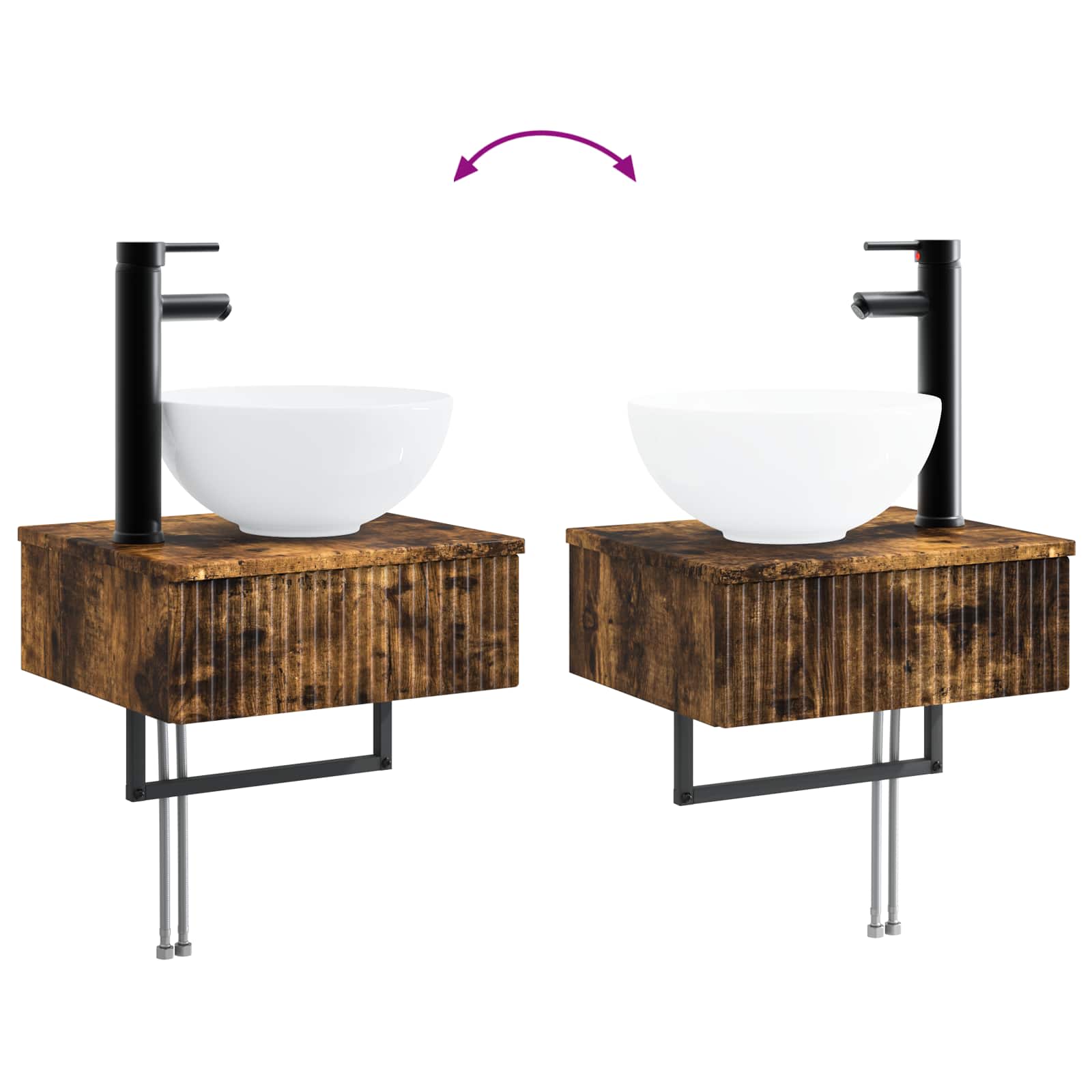 Badkamermeubelset 5 st Gerookt eiken 33 x 34,5 x 100 cm