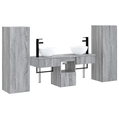 Badkamermeubelset 5 st Grijs Sonoma 33 x 34,5 x 100 cm