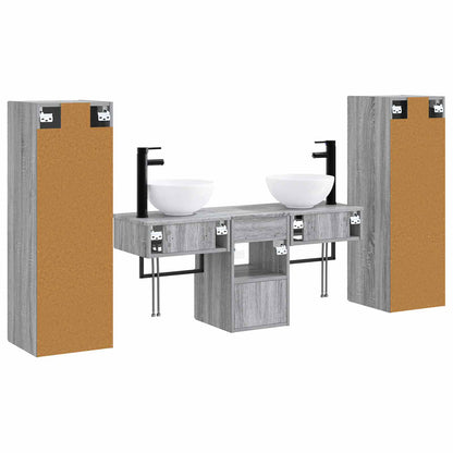 Badkamermeubelset 5 st Grijs Sonoma 33 x 34,5 x 100 cm