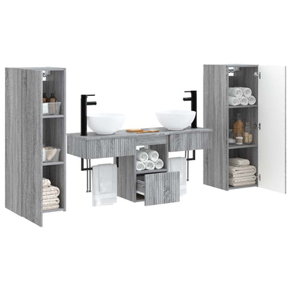 Badkamermeubelset 5 st Grijs Sonoma 33 x 34,5 x 100 cm