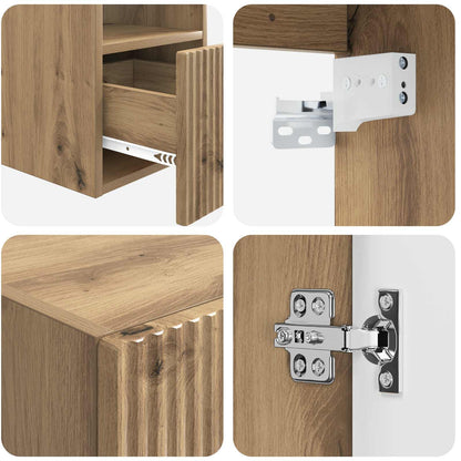 Badkamermeubelset 5 st Artisanaal eiken 33 x 34,5 x 100 cm