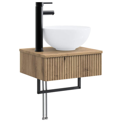 Badkamermeubelset 5 st Artisanaal eiken 33 x 34,5 x 100 cm