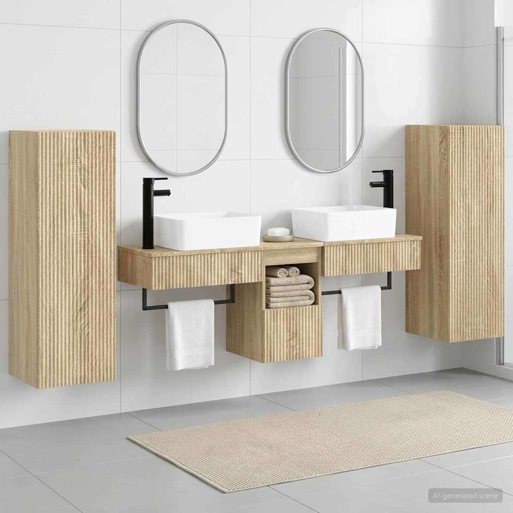 Badkamermeubelset 5 st Sonoma Eiken 33 x 34,5 x 100 cm