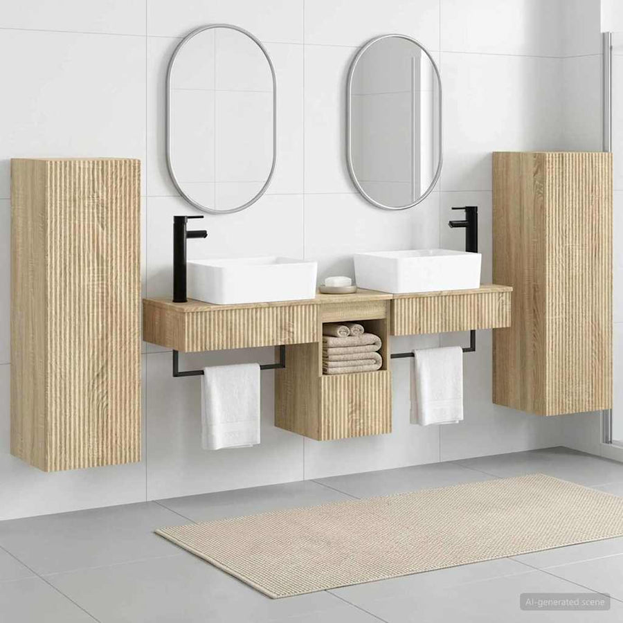 Badkamermeubelset 5 st Sonoma Eiken 33 x 34,5 x 100 cm