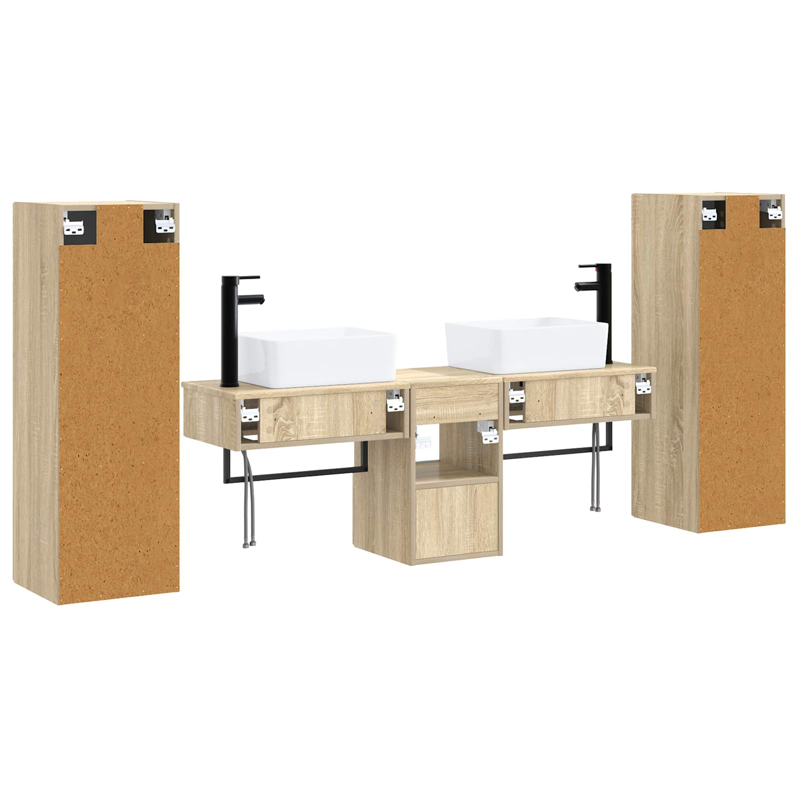 Badkamermeubelset 5 st Sonoma Eiken 33 x 34,5 x 100 cm