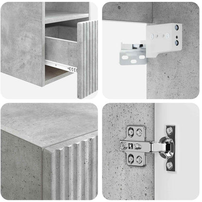 Badkamermeubelset 5 st Betongrijs 33 x 34,5 x 100 cm