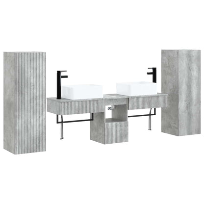 Badkamermeubelset 5 st Betongrijs 33 x 34,5 x 100 cm