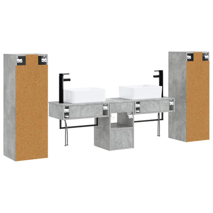 Badkamermeubelset 5 st Betongrijs 33 x 34,5 x 100 cm