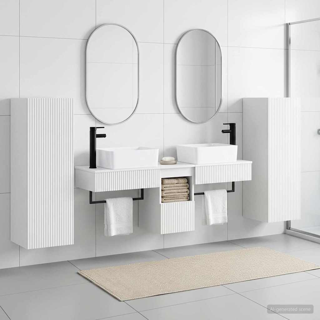 Badkamermeubelset 5 st Hoogglans Wit 33 x 34,5 x 100 cm